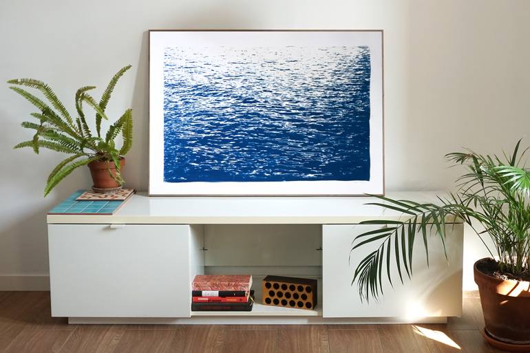 Original Abstract Seascape Printmaking by Kind of Cyan