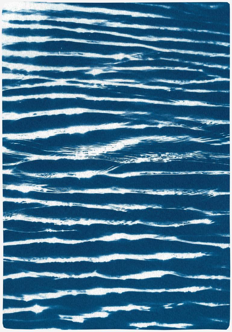 Original Abstract Seascape Printmaking by Kind of Cyan