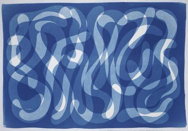 Blue abstract Calligraphy I - Limited Edition of 1 thumb