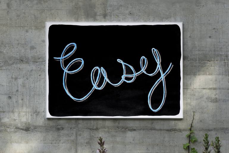Original Conceptual Calligraphy Painting by Kind of Cyan