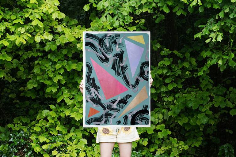 Original Abstract Patterns Painting by Kind of Cyan
