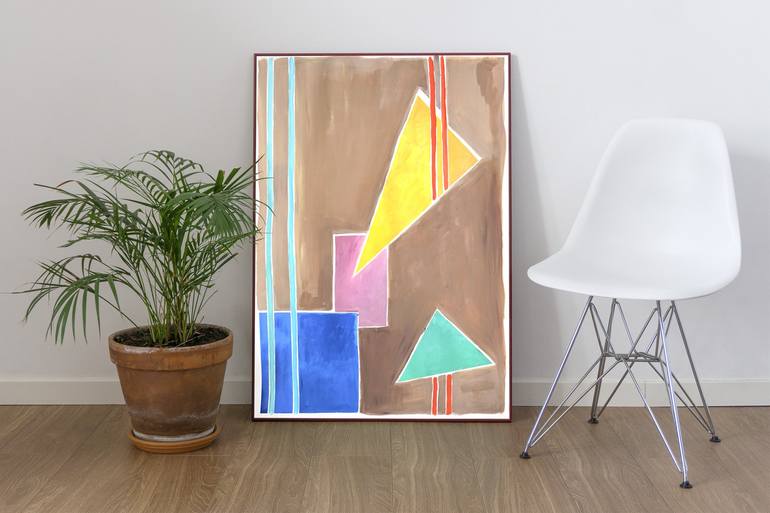 Original Abstract Geometric Painting by Kind of Cyan