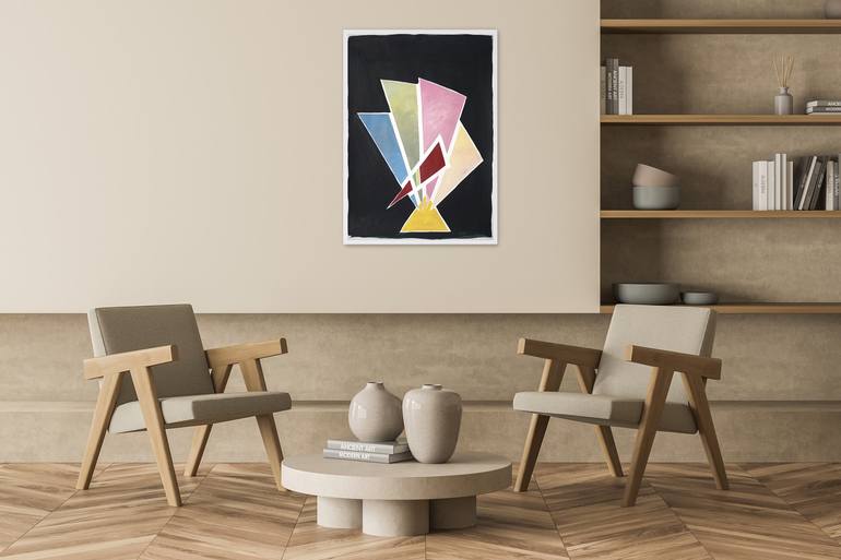 Original Art Deco Geometric Painting by Kind Of Cyan