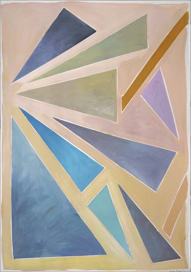 Original Cubism Geometric Paintings by Kind of Cyan