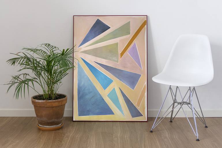 Original Cubism Geometric Painting by Kind of Cyan