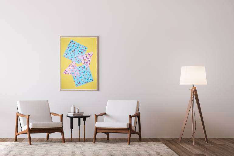 Original Art Deco Geometric Painting by Kind Of Cyan