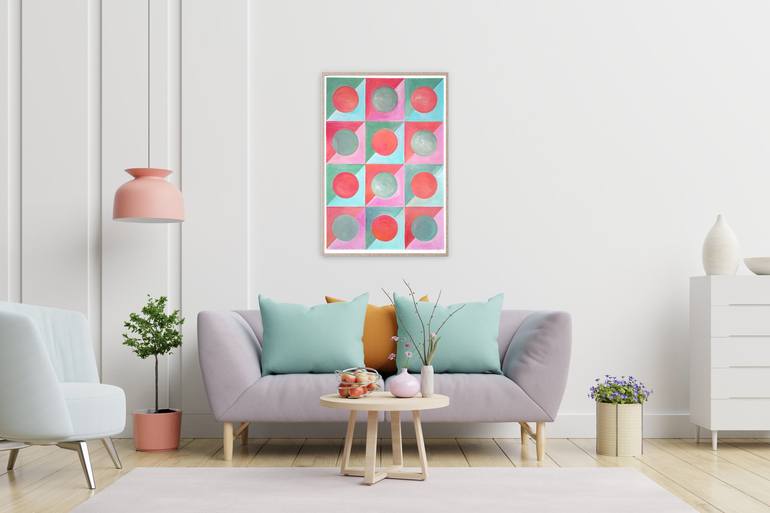 Original Abstract Geometric Painting by Kind Of Cyan