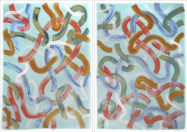 Original Art Deco Abstract Paintings by Kind of Cyan