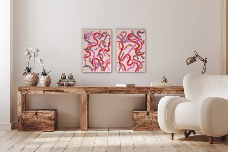 Original Art Deco Abstract Painting by Kind Of Cyan