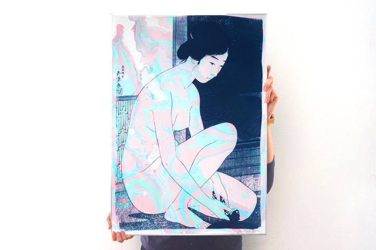 Original Portraiture Nude Printmaking by Kind of Cyan