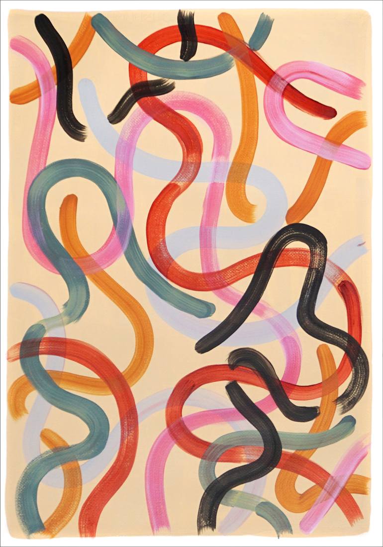 Original Abstract Expressionism Abstract Painting by Kind Of Cyan