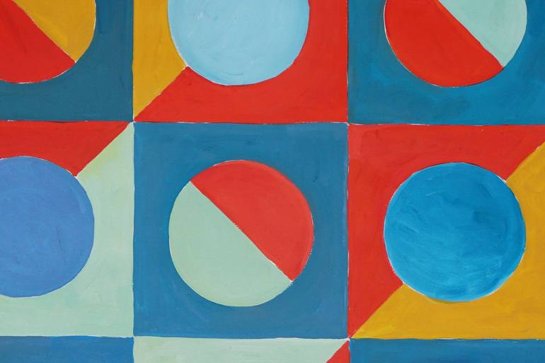 Original Abstract Geometric Painting by Kind of Cyan