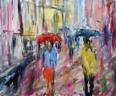 Original Abstract Expressionism Cities Paintings by Kirill Sukhanov