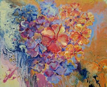 Original Abstract Expressionism Floral Paintings by Olga Tretyak