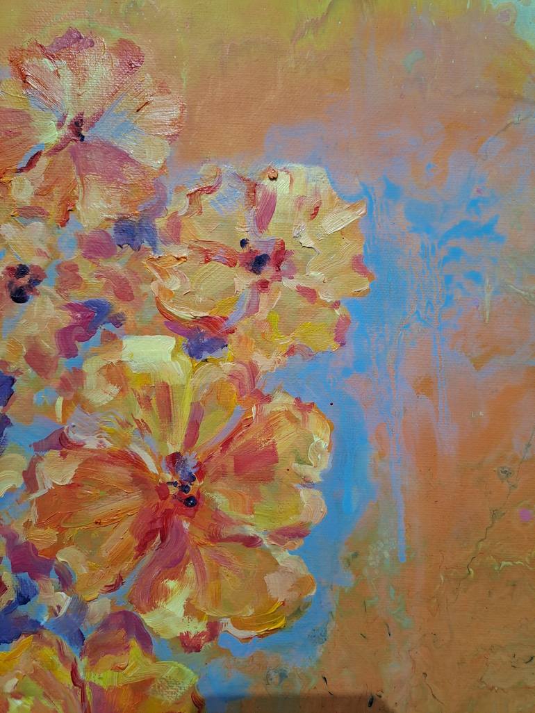 Original Abstract Expressionism Floral Painting by Olga Tretyak
