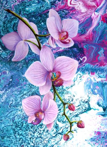 Psychodelic pink orchid flower thumb