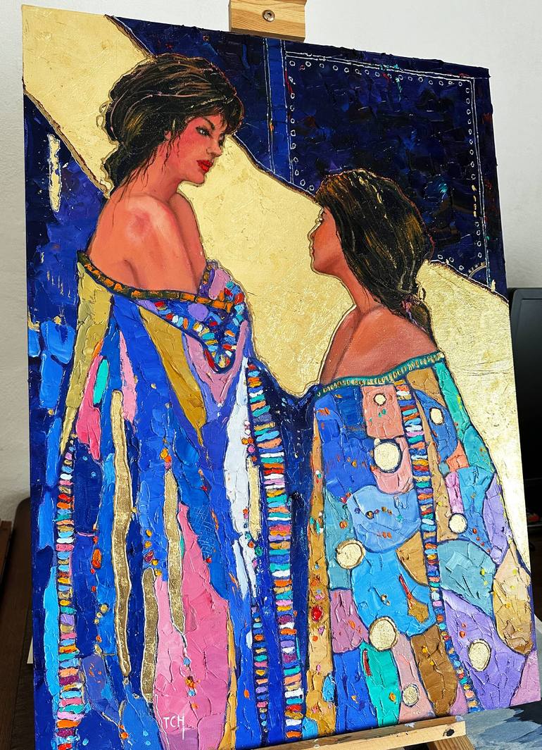 Original Expressionism Women Painting by Lidia Tchoumakova