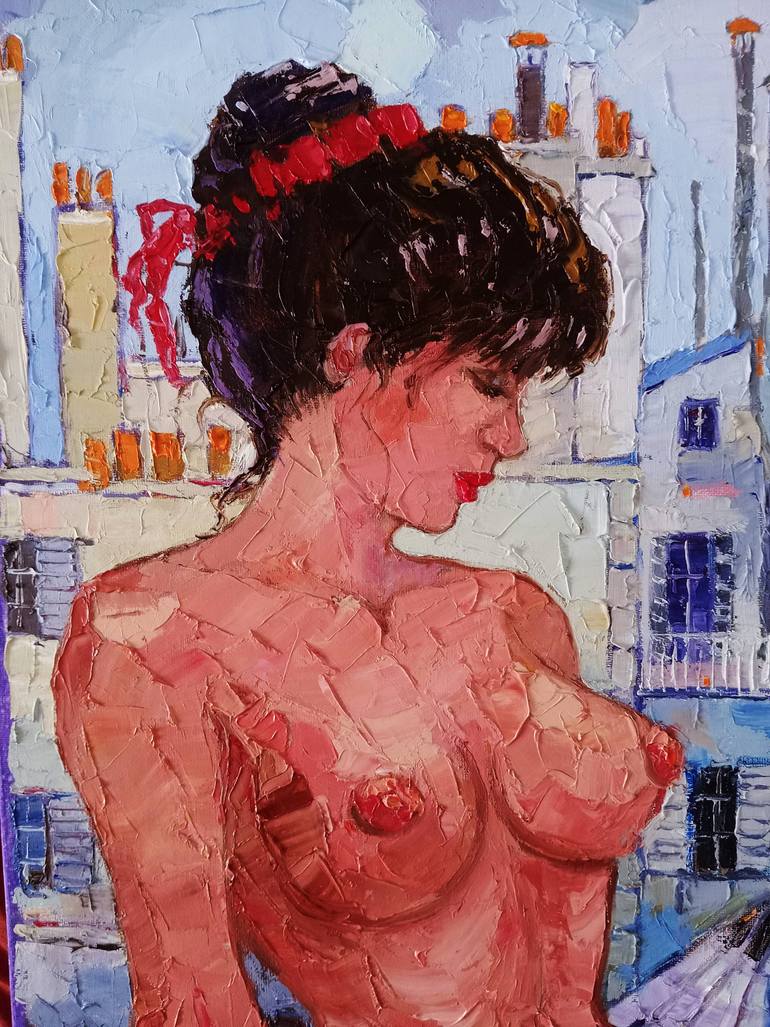 Original Neo-impressionism Women Painting by Lidia Tchoumakova