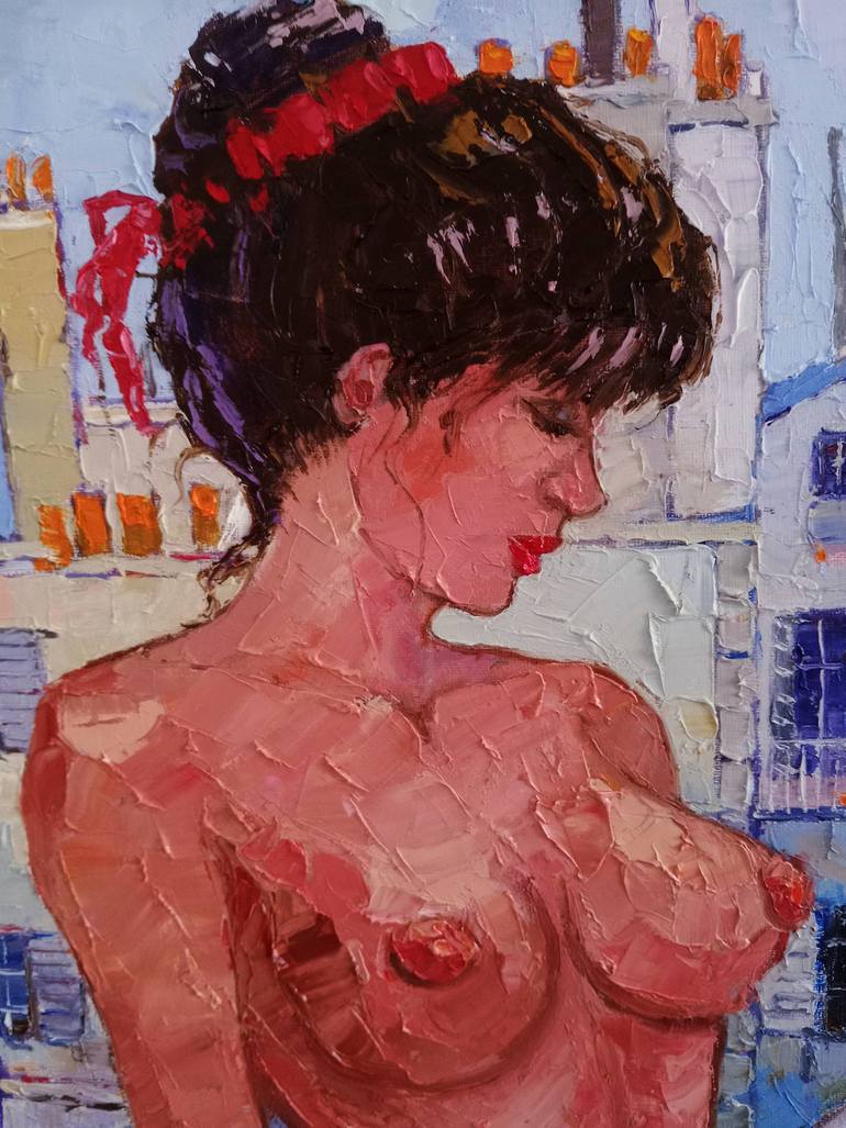 Original Neo-impressionism Women Painting by Lidia Tchoumakova