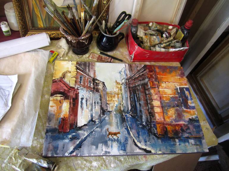 Original Impressionism Architecture Painting by Oleksandr Neliubin