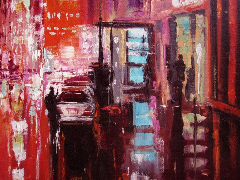Original Abstract Expressionism Architecture Painting by Oleksandr Neliubin