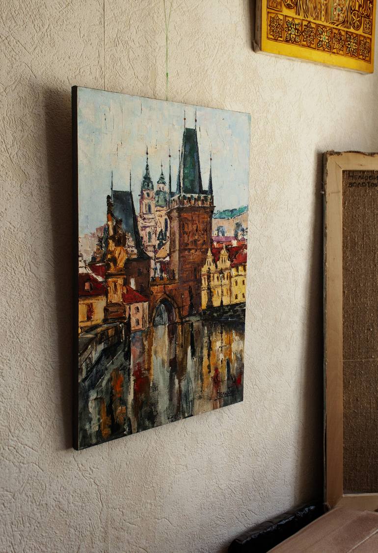 Original Impressionism Cities Painting by Oleksandr Neliubin