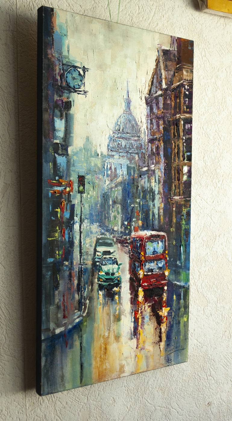 Original Impressionism Cities Painting by Oleksandr Neliubin