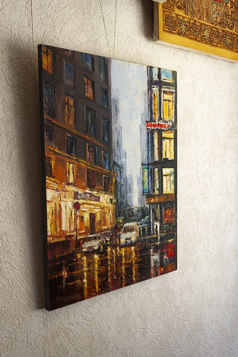 Original Figurative Cities Painting by Oleksandr Neliubin