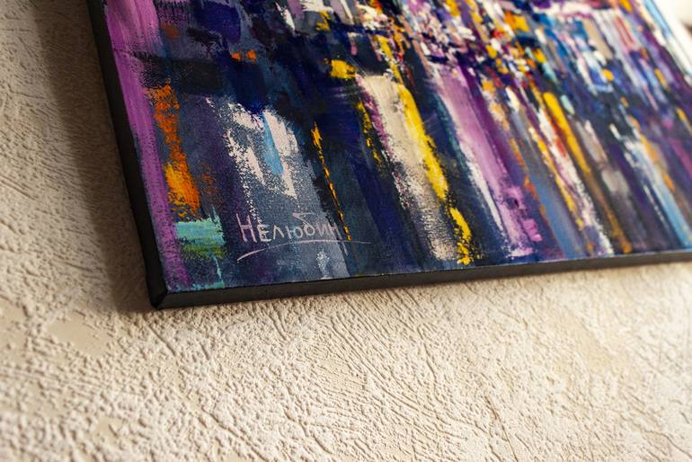 Original Abstract Expressionism Cities Painting by Oleksandr Neliubin