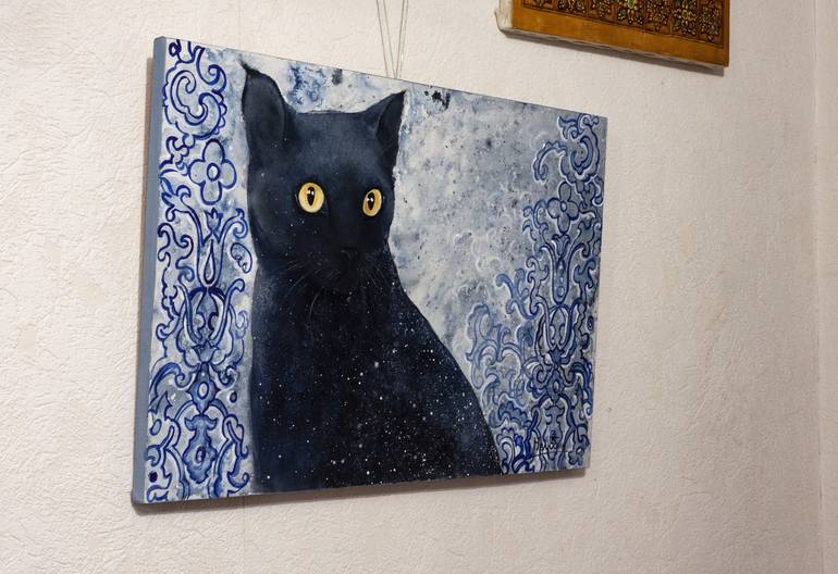 Original Minimalism Cats Painting by Oleksandr Neliubin