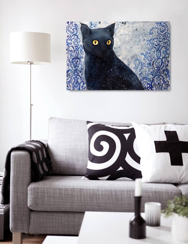 Original Minimalism Cats Painting by Oleksandr Neliubin