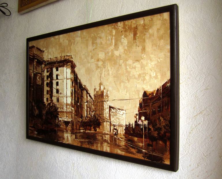 Original Impressionism Cities Painting by Oleksandr Neliubin