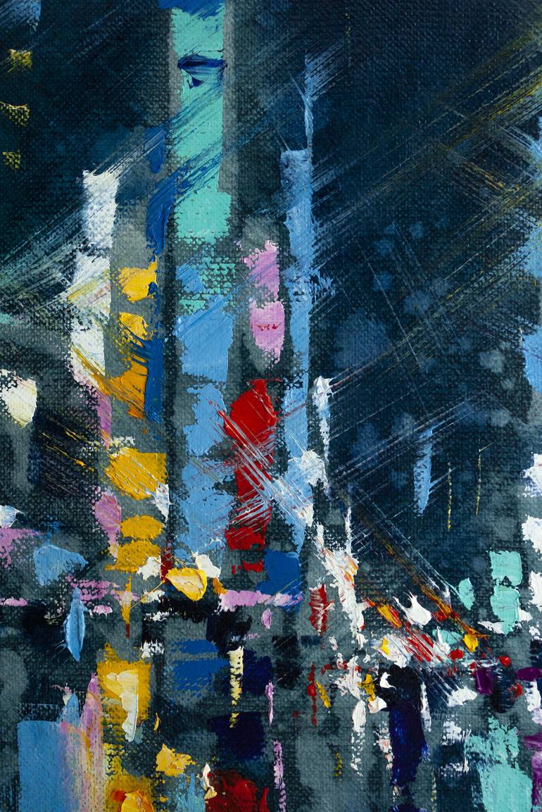 Original Abstract Cities Painting by Oleksandr Neliubin