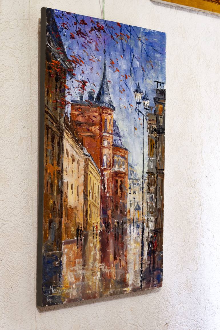 Original Impressionism Cities Painting by Oleksandr Neliubin