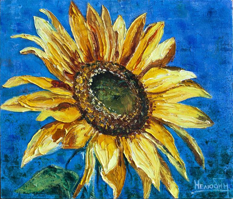 Sunflower Painting by Oleksandr Neliubin | Saatchi Art