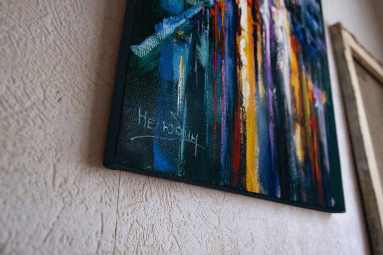 Original Abstract Expressionism Cities Painting by Oleksandr Neliubin