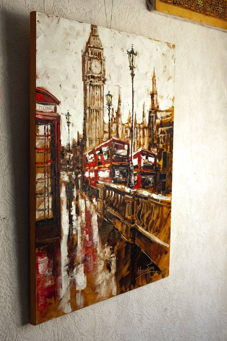 Original Impressionism Cities Painting by Oleksandr Neliubin