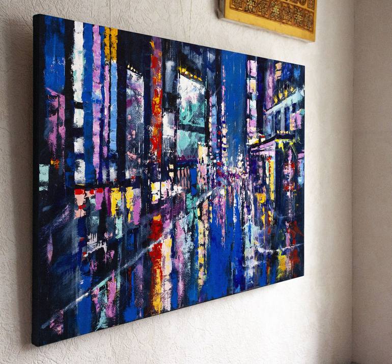 Original Abstract Cities Painting by Oleksandr Neliubin