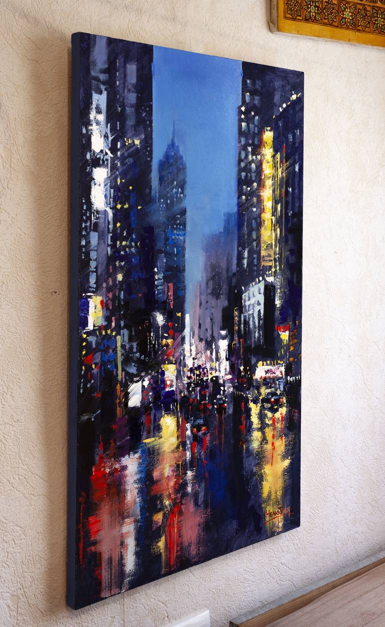 Original Expressionism Cities Painting by Oleksandr Neliubin