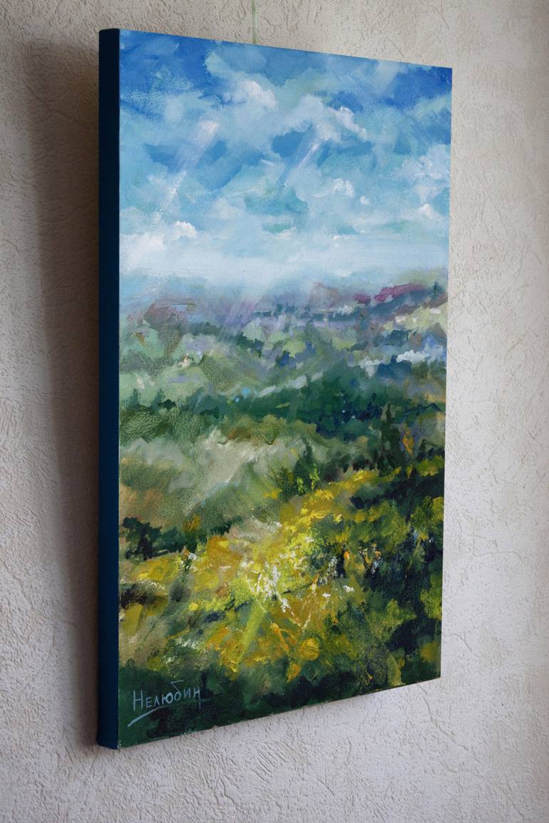 Original Abstract Expressionism Landscape Painting by Oleksandr Neliubin