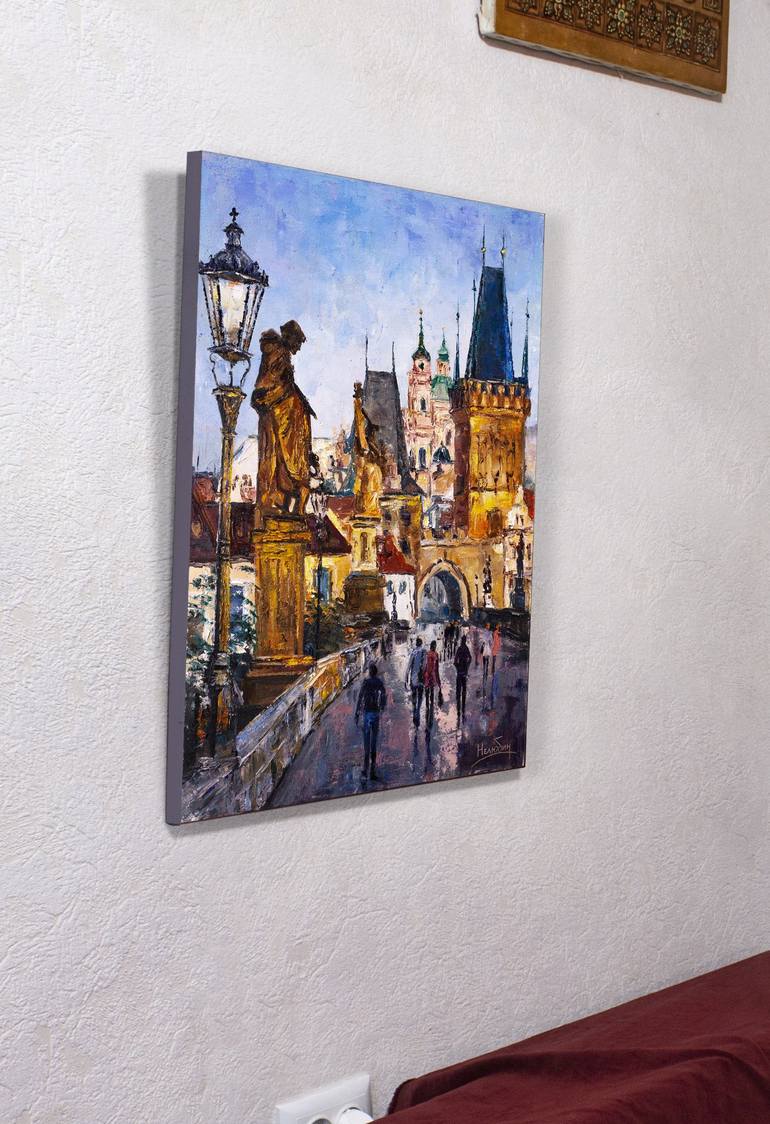 Original Expressionism Cities Painting by Oleksandr Neliubin