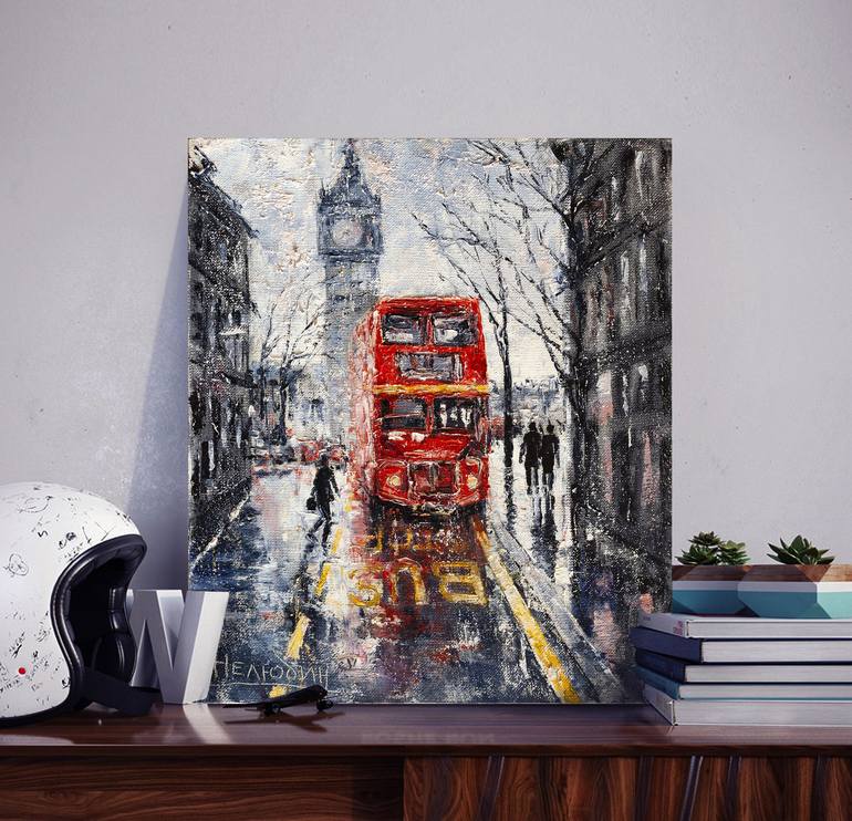 Original Expressionism Cities Painting by Oleksandr Neliubin