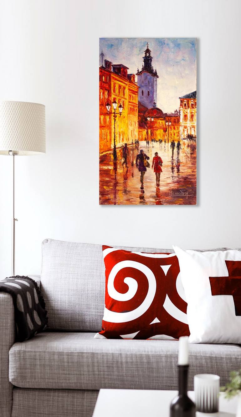 Original Impressionism Cities Painting by Oleksandr Neliubin