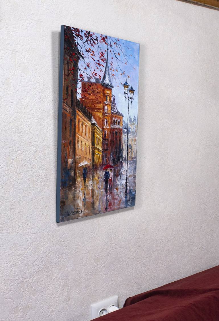 Original Impressionism Cities Painting by Oleksandr Neliubin