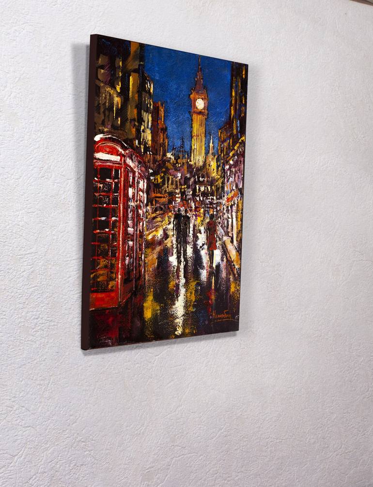 Original Abstract Cities Painting by Oleksandr Neliubin