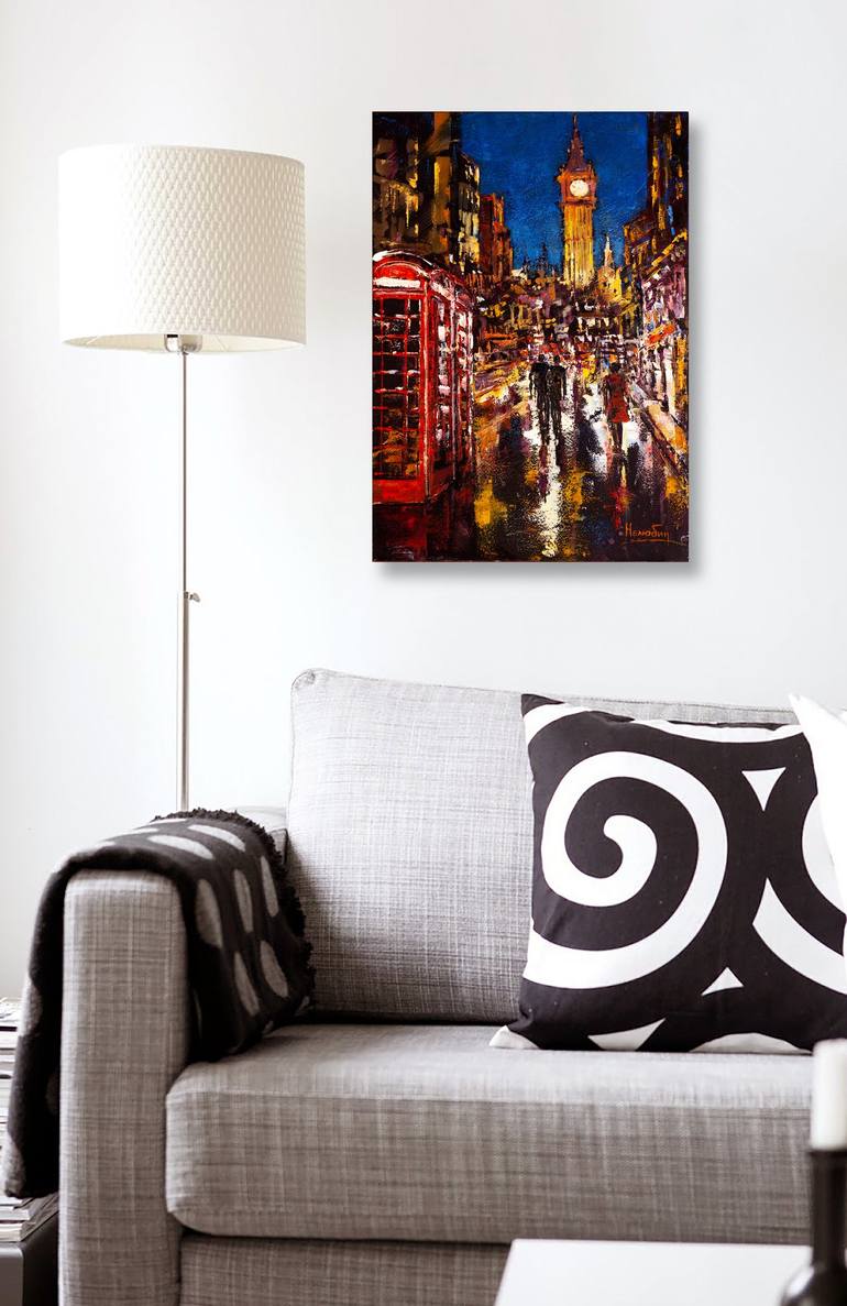 Original Abstract Cities Painting by Oleksandr Neliubin