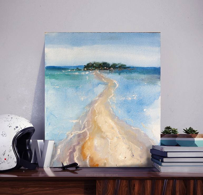 Original Abstract Expressionism Seascape Painting by Oleksandr Neliubin