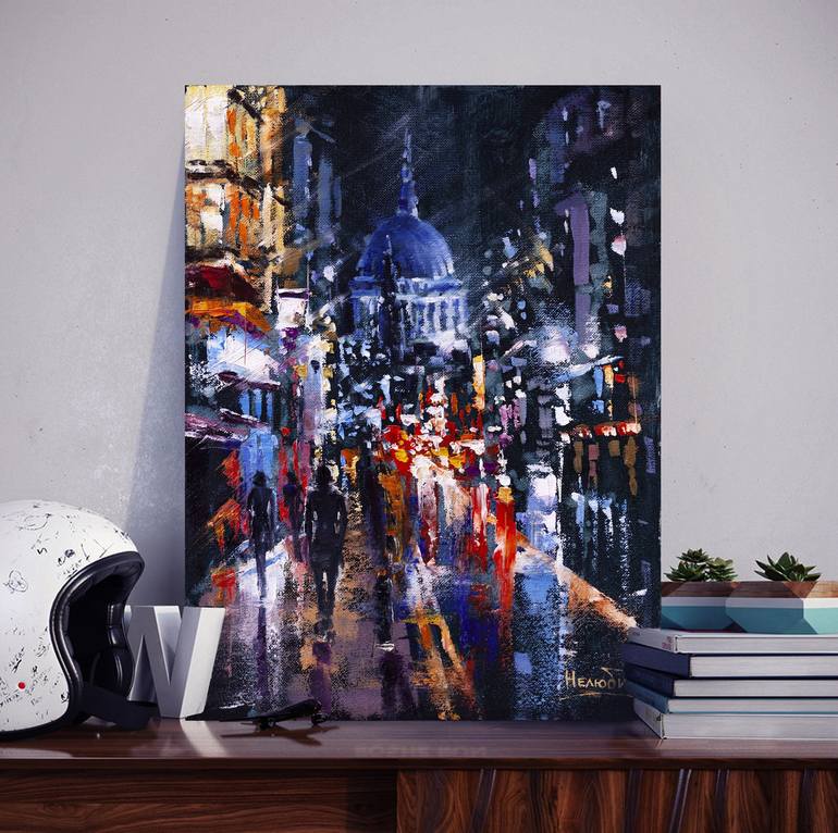 Original Impressionism Cities Painting by Oleksandr Neliubin