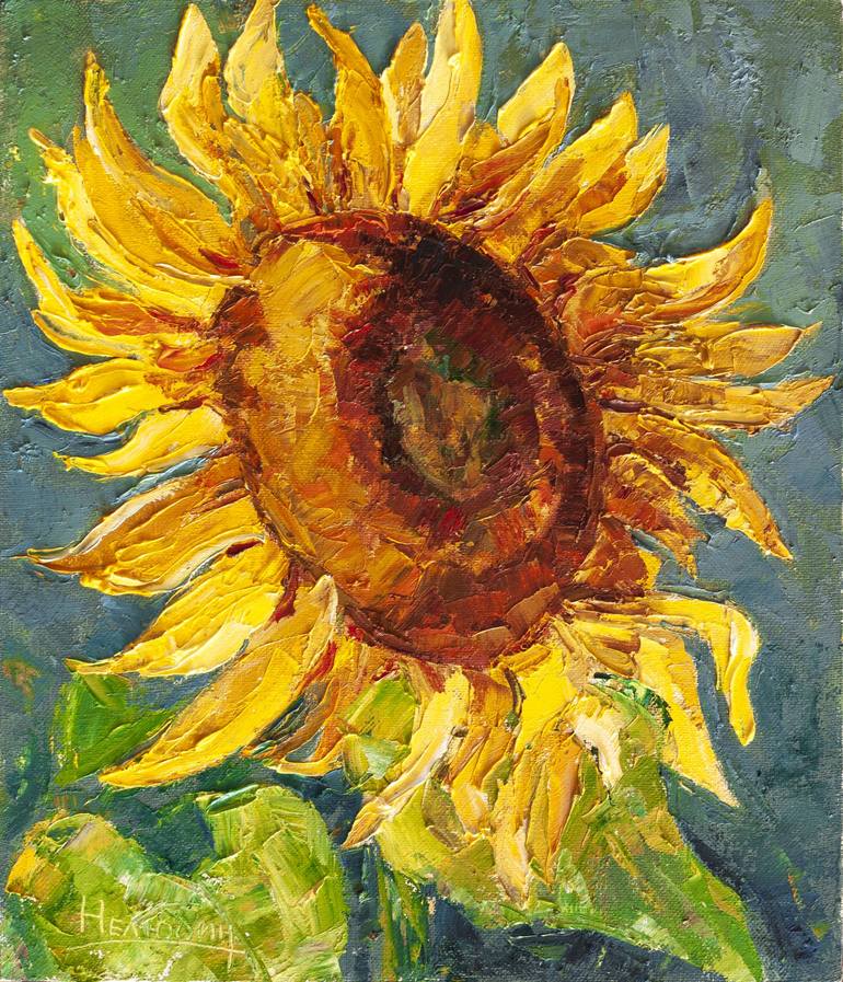 Sunflower Painting by Oleksandr Neliubin | Saatchi Art