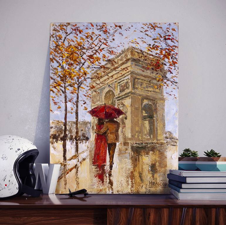 Original Impressionism Cities Painting by Oleksandr Neliubin